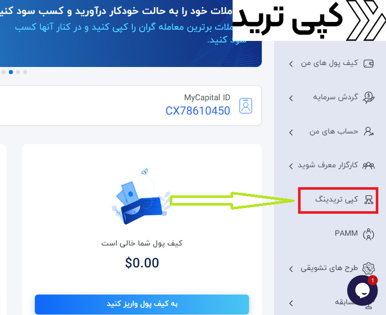 کپی ترید در کپیتال اکستند